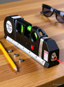 AncientKart Laser Level Line Laser Tape Ruler Adjusted and Metric Rulers Level Pro 3 Standard Cross Line 8 feet Measure Tape Ruler Tool Adjusted Non-magnetic Electronic Level