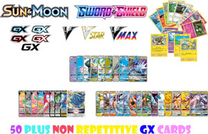 ancientkart pokemon sword shield sun moon v vmax vstar gx normal cards set of 50 multicolor