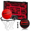 AND1 Over the Door Mini Basketball Hoop: 18x12 Shatterproof Backboard, 2 Mini Basketballs, and Hand Pump Included- Ultimate Indoor Basketball Accessory for Kids and Adults, No Tools Required