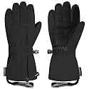 Andake Winter Ski Snow Gloves for Kids 2-14 - Waterproof Thermal Mittens for Boys Girls with Anti-Loss Wrist Strap, Windproof Cold Protection &amp; Cute Printing Design Toddler Snow Gloves