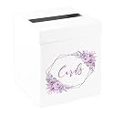 Andaz Press Sturdy White Wedding Card Box Geometric with Lavender Florals Wedding Gift Box for Cards, Card Box for Wedding Bridal Shower Baby Shower Birth Graduation Parties 10x10x10 Inches