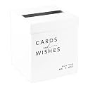 Andaz Press Sturdy White Wedding Card Box Modern Minimal Cards and Wishes Gift Box for Cards, Card Box For Wedding Bridal Shower Gift Card Boxes Birth Parties 10x10x10 Inches
