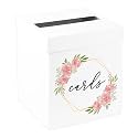 Andaz Press Sturdy White Wedding Day Card Box Geometric Pink Florals Wedding Gift Boxes for Cards Card Box for Bridal Shower Baby Shower Birthday Graduation Events 10x10x10 Inches