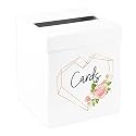 Andaz Press Sturdy White Wedding Day Card Box Geometric Heart Wedding Gift Boxes for Cards Card Box for Bridal Shower Baby Shower Birthday Graduation Events 10x10x10 Inches