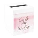 Andaz Press Sturdy White Wedding Day Card Box Pink Watercolor Wedding Gift Boxes for Cards Card Box for Bridal Shower Baby Shower Birthday Graduation Events 10x10x10 Inches