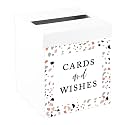 Andaz Press Sturdy White Wedding Day Card Box Terrazzo Wedding Gift Boxes for Cards Card Box for Bridal Shower Baby Shower Birthday Graduation Events 10x10x10 Inches