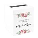 Andaz Press Sturdy White Wedding Day Card Box Spring Florals Well Wishes for the Mr. and Mrs. Wedding Box for Cards Card Box 10x10x10 Inches