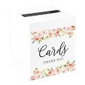 Andaz Press Sturdy White Wedding Day Card Box Peach Pink Watercolor Florals Wedding Gift Boxes for Cards Card Box for Bridal Shower Baby Shower Birthday Graduation Events 10x10x10 Inches