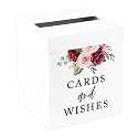 Andaz Press Sturdy White Wedding Day Card Box Winter Florals Wedding Gift Boxes for Cards Card Box for Bridal Shower Baby Shower Birthday Graduation Events 10x10x10 Inches
