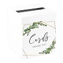 Andaz Press Sturdy White Wedding Day Card Box Geometric Leaf Frame Wedding Gift Boxes for Cards Card Box for Bridal Shower Baby Shower Birthday Graduation Events 10x10x10 Inches