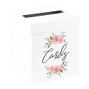 Andaz Press Sturdy White Wedding Day Card Box Pink Watercolor Floral Wreath Wedding Gift Boxes for Cards Card Box for Bridal Shower Baby Shower Birthday Graduation Events 10x10x10 Inches