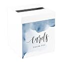 Andaz Press Sturdy White Wedding Day Card Box Navy Blue Watercolor Wedding Gift Boxes for Cards Card Box for Bridal Shower Baby Shower Birthday Graduation Events 10x10x10 Inches