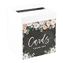 Andaz Press Sturdy White Wedding Day Card Box Chalkboard with Florals Wedding Gift Boxes for Cards Card Box for Bridal Shower Baby Shower Birthday Graduation Events 10x10x10 Inches