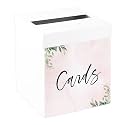 Andaz Press Sturdy White Wedding Day Card Box Pink Watercolor Greenery Wedding Gift Boxes for Cards Card Box for Bridal Shower Baby Shower Birthday Graduation Events 10x10x10 Inches