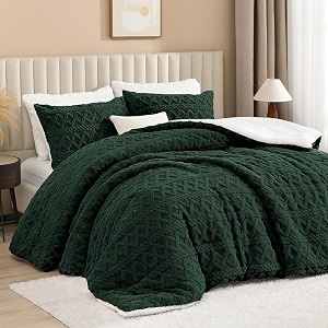 Andency Fluffy Sherpa Full Comforter Set Dark