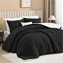 Andency Fluffy Sherpa King Comforter Set Black