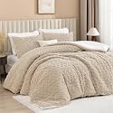 Andency Fluffy Sherpa King Comforter Set Beige
