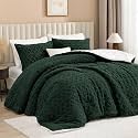 Andency Fluffy Sherpa Queen Comforter Set Dark
