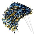 Anderson's Metallic Blue and Gold Foil Textured Pom Poms- Pack of 10