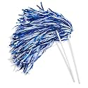 Anderson's Metallic Blue and White Foil Textured Pom Poms- Pack of 10