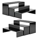 ANDGOO 6 Pcs Acrylic Display Risers, 2 Set(7.9”L-8.3”L-8.7”L), Black