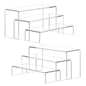 ANDGOO Display Risers, 6 Pcs(7.9”L-8.3”L-8.7”L) Rectangular Clear Acrylic Showcase Collectibles Display Stands Suitable for Retail Shoe Showcase Jewelry Funko Pop Figures