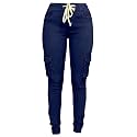 Andongnywell Womens Solid Color Stretch Drawstring Skinny Pants Cargo Joggers Butt Lift Pant with Pockets