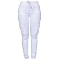 Andongnywell Womens Solid Color Stretch Drawstring Skinny Pants Cargo Joggers Butt Lift Pant with Pockets