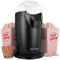 Andrew James Popcorn Maker Machine Healthy Air Popper Popcorn Machine with 8 Boxes American Cinema Style 1200W Black
