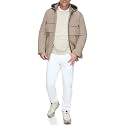 Andrew Marc Men's Rain Jacket with Removable Hood and Back Vent