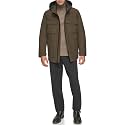 Andrew Marc Men's Rain Jacket with Removable Hood and Back Vent