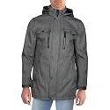 Andrew Marc Men's Rain Jacket with Removable Hood and Back Vent