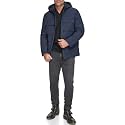 Andrew Marc Men's Rain Jacket with Removable Hood and Back Vent
