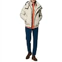 Andrew Marc Men's Short Quilted Inner Bib Attached Down Fill Phoenix Down Bomber Hybrid