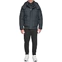 Andrew Marc Men's Short Quilted Inner Bib Attached Down Fill Phoenix Down Bomber Hybrid