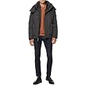 Andrew Marc Men's Short Quilted Inner Bib Attached Down Fill Phoenix Down Bomber Hybrid