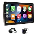 Double-DIN 10" Touchscreen Car Stereo with Wireless CarPlay Android Auto for Dodge/Jeep/Chrysler Support Mirrorlink in-Dash Navigation GPS Bluetooth WiFi/FM/USB AHD Backup Camera 2+32G
