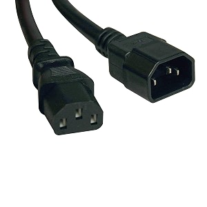 c13 to c14 10a 250v desktop computer network hub power extension cord 15m 45 feet black pc-c13-c14-15m