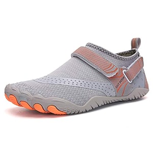 andune men39s barefoot amp minimalist cross training shoes - orange bolts  wide toe box  zero drop sole