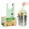 ANECO 100% Compostable Food Waste Bags 2.6 Gallon With Handles, 45 Count