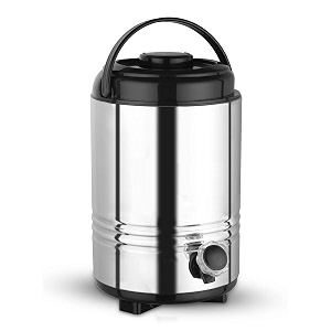 stainless steel thermally insulated water jug carafe with stylish tap and easy to carry handle aqua 6000