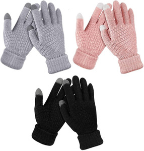 anesha self design winter men  women gloves