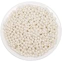 anezus Pearl Beads for Craft, 1000pcs Ivory Faux Fake Pearls, 6 mm Small Sew on Pearl Beads with Holes for Jewelry Making, Bracelets, Necklaces, Hairs, Crafts, Decoration and Vase Filler