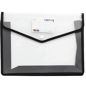 ang a4 plastic file folder poly envelope expanding file wallet document organizer with snap closure amp label pocket clear coloured waterproof accordion file pouch for office home storage - set of 1