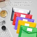 ANG Pack of 5 Transparent Poly-Plastic A4/Foolscap File Holder for Documents | File Storage Bag with Snap Button | Certificate File Folder Organizer