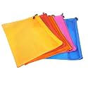 ANG Transparent Plastic Pouch 32x24 Cm, Clear Color Zippered Documents Holder/Bags, Waterproof Travel Pouch, Paper Document Bag, 5 Pieces with Assorted Colour (32X24)