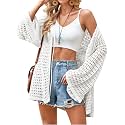 Angashion Women39s Crochet Cardigan Sweaters Lightweight Knitted