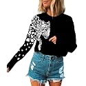 Angashion Women39s Sweaters Casual Floral Printed Patchwork