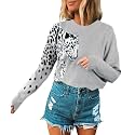 Angashion Women39s Sweaters Casual Floral Printed Patchwork