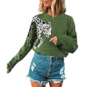 Angashion Women39s Sweaters Casual Floral Printed Patchwork